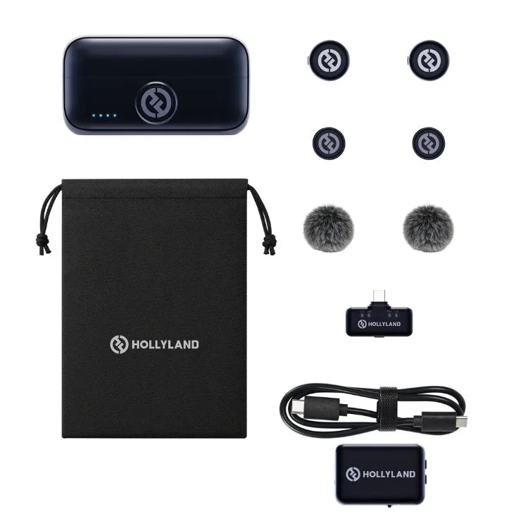 Hollyland LARK M3 Combo 2TX + 1RX USB-C + 1RX Appareil Photo, Gris Sidéral