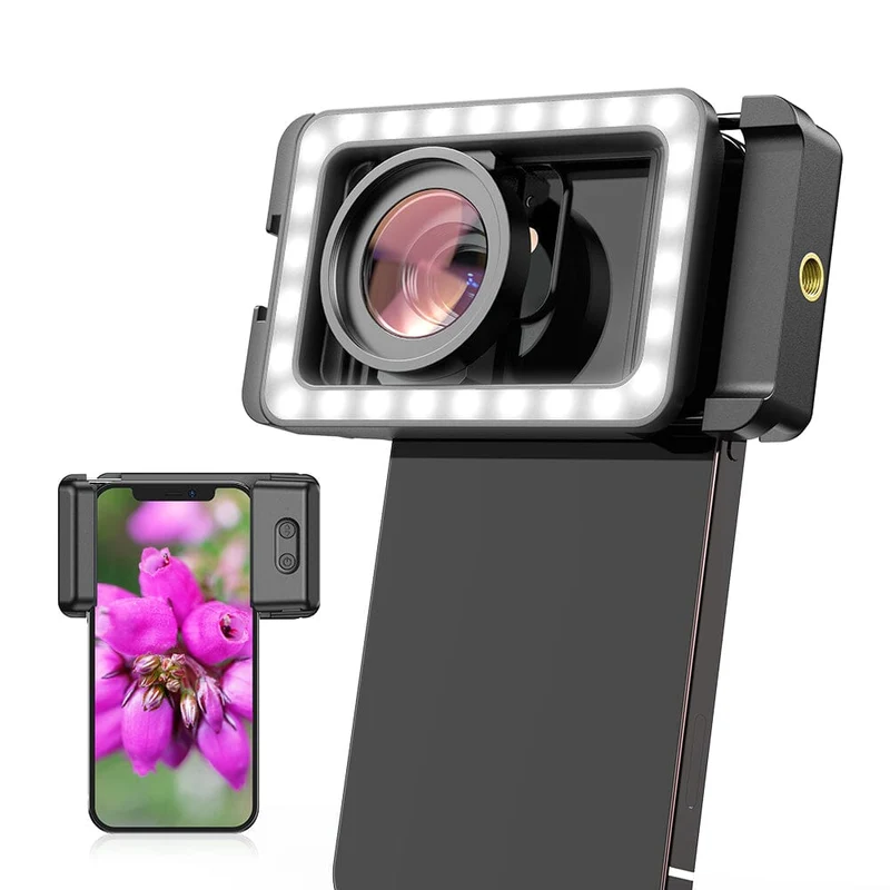 Objectif macro APEXEL M15 avec éclairage d'appoint