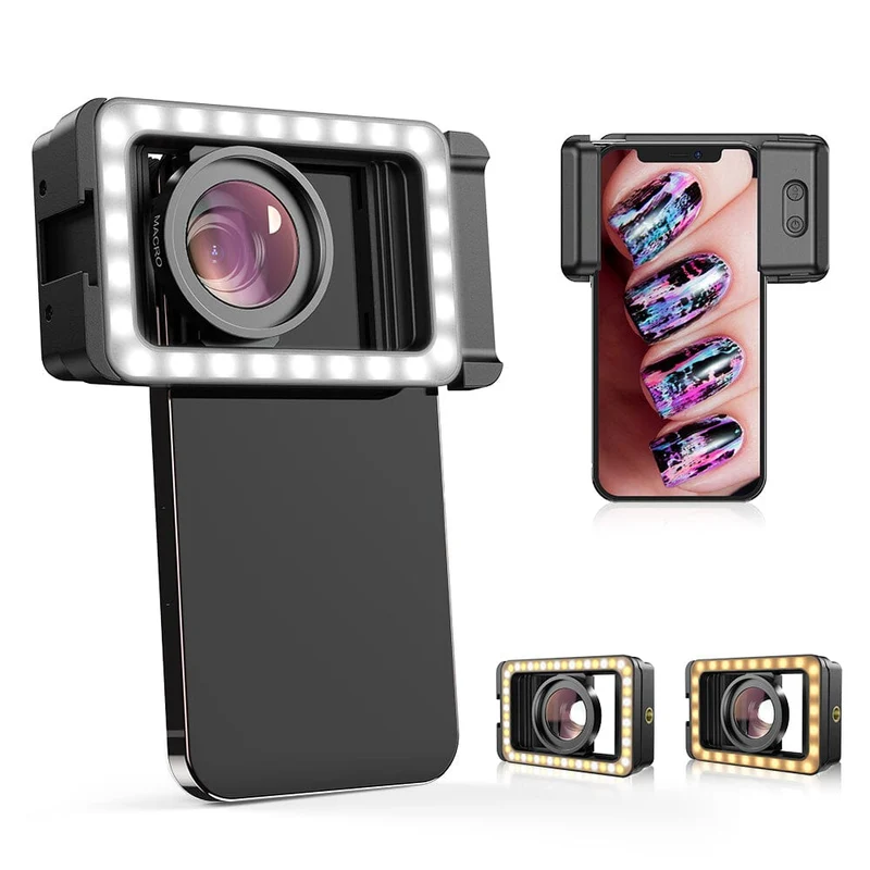 Objectif macro APEXEL M15 avec éclairage d'appoint