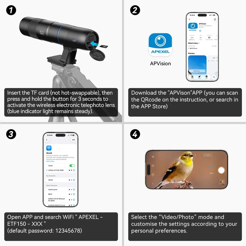 Téléobjectif numérique intelligent portable tout-en-un VisionMax