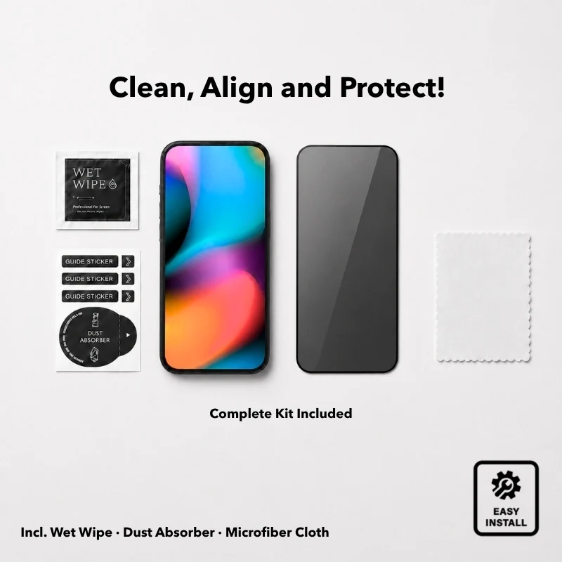 Verre blindé pour iPhone 16 Pro avec protection contre les regards indiscrets