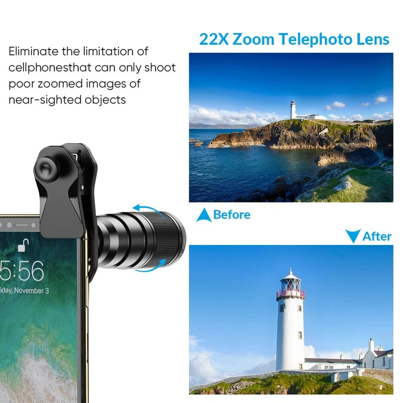 Kit d'objectifs pour téléphone 22X 10 en 1