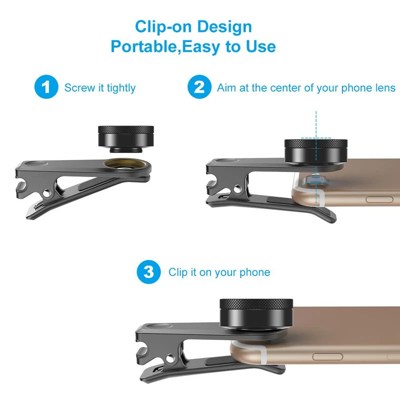Kit d'objectif d'appareil photo de téléphone 6 en 1