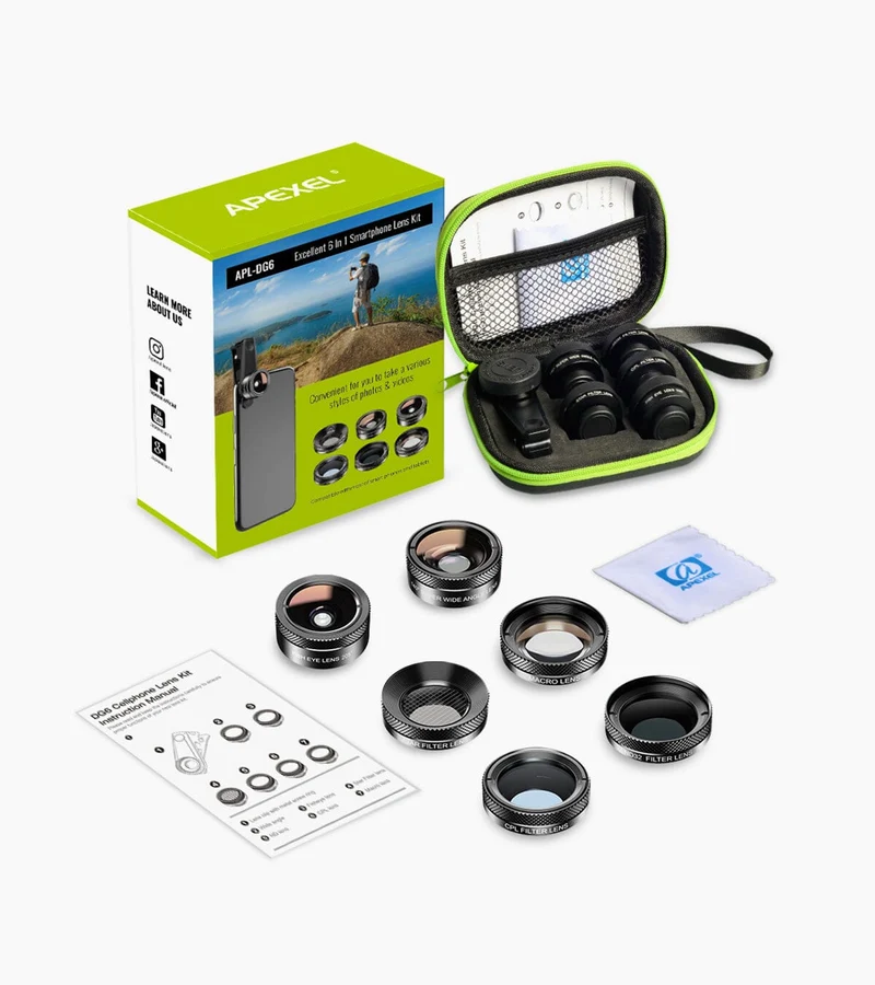 Kit d'objectif d'appareil photo de téléphone 6 en 1
