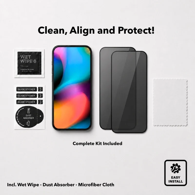Verre blindé pour iPhone 17 Air Privacy (2 pièces)