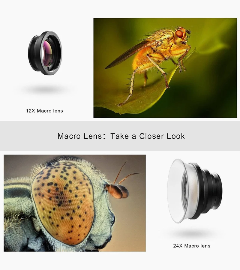 Objectif macro 2 en 1 12x/24x
