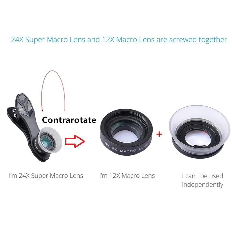 Objectif macro 2 en 1 12x/24x