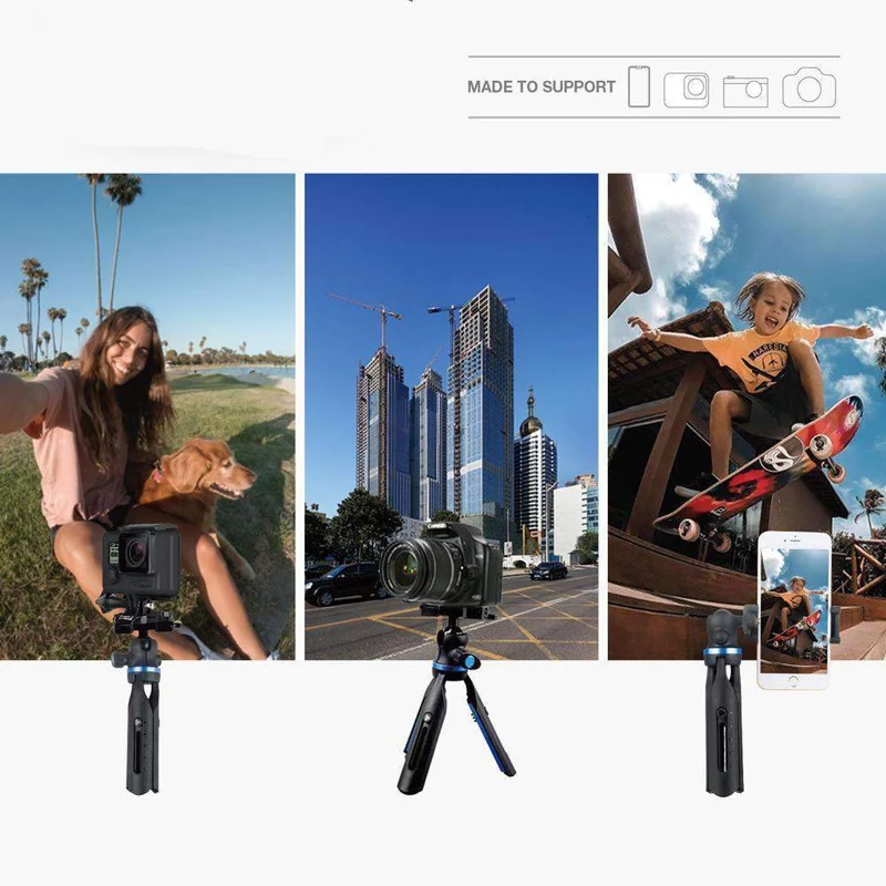 Mini trépied flexible et rétractable durable pour appareil photo reflex numérique de téléphone portable