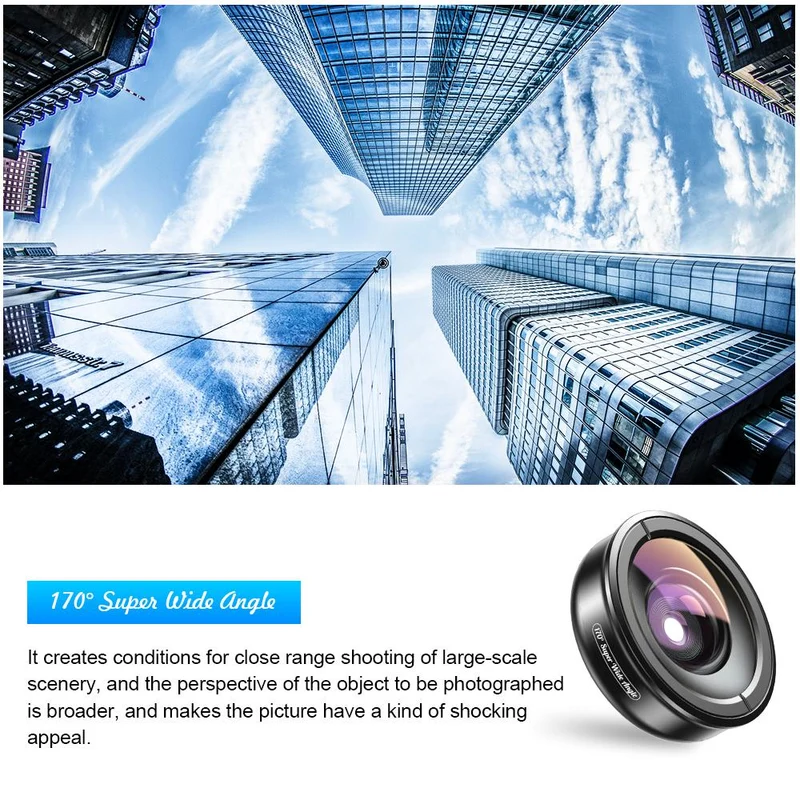 Objectif super grand angle 170°