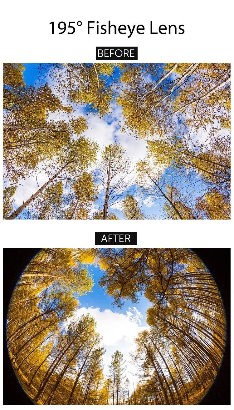 Objectif Super Fisheye 195°