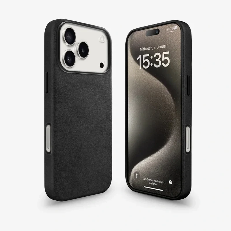 Étui en cuir vegan pour iPhone 18 Pro