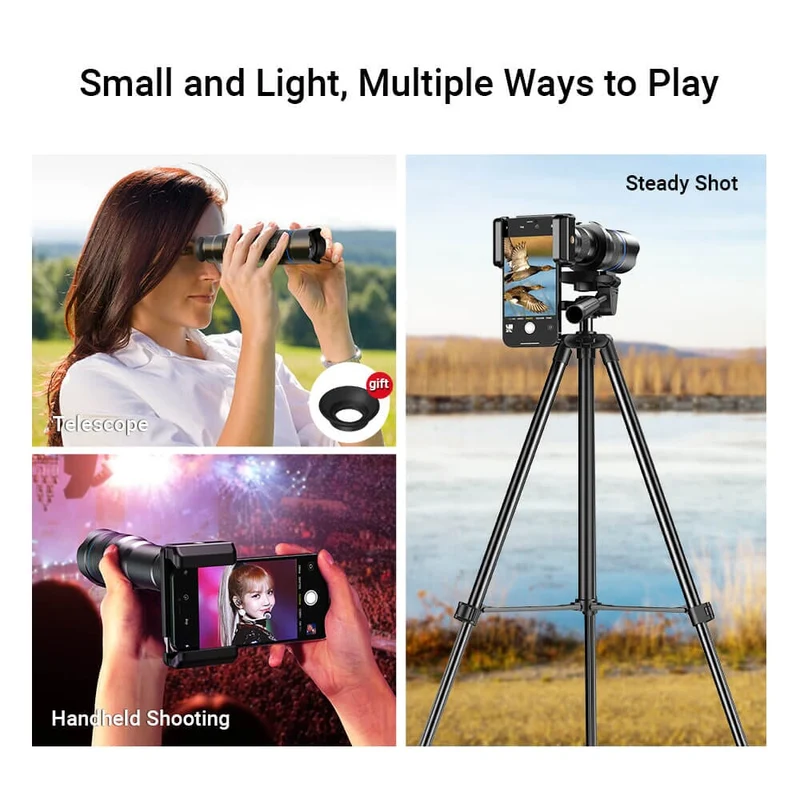 Kit téléobjectif pour smartphone avec zoom amélioré 20-40X