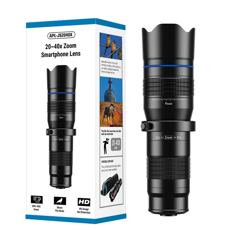 Kit téléobjectif pour smartphone avec zoom amélioré 20-40X