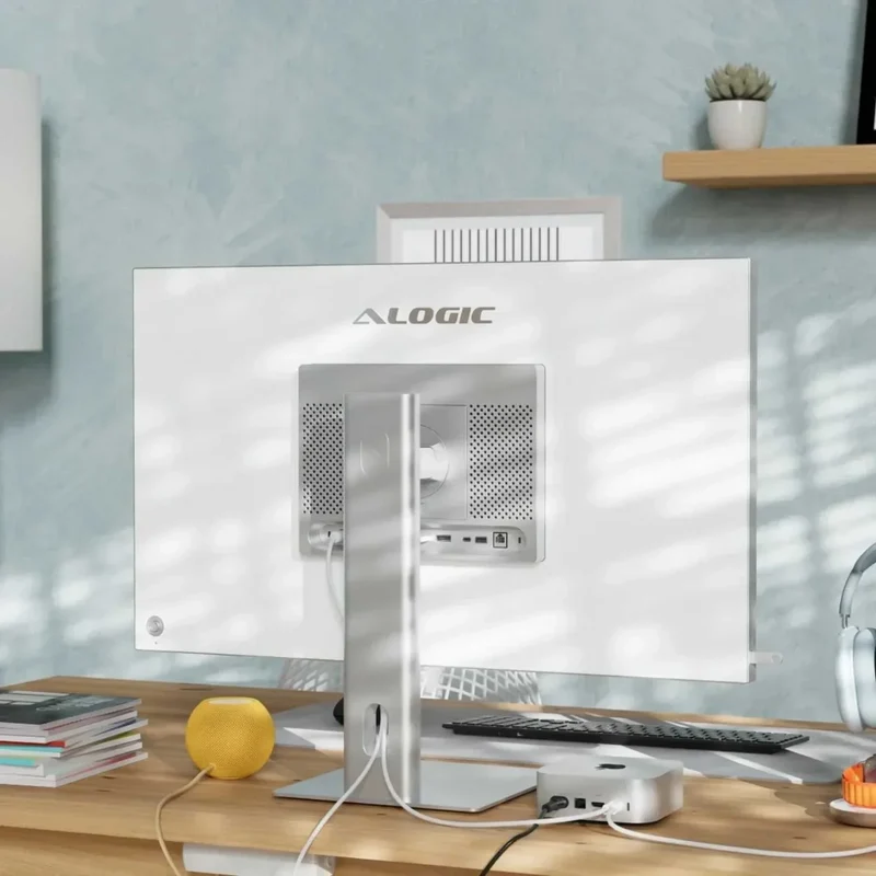 Alogic Aspekt 32" 4K UHD Moniteur Dock avec Support Raise – Argent Mat