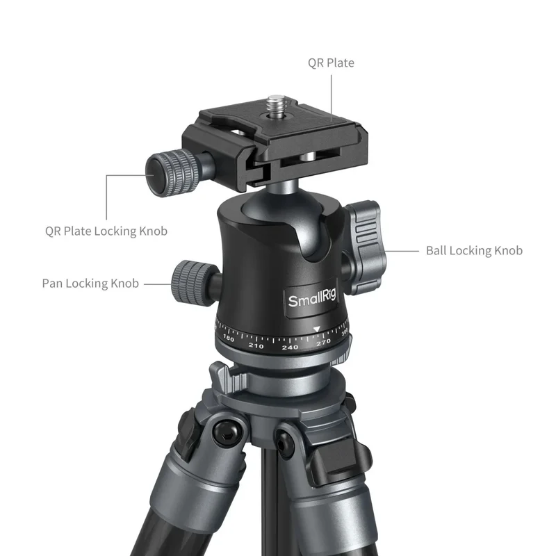 SmallRig 6598 Ultra-Light Travel Carbon Fiber Tripod for Photography