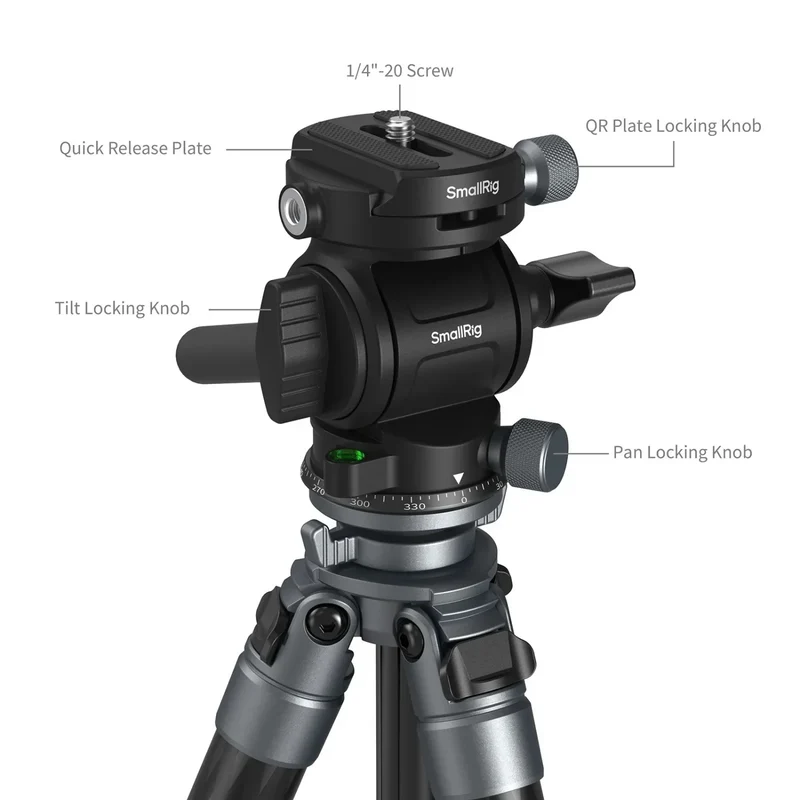 SmallRig 6599 Ultra-Light Travel Carbon Fiber Tripod for Video
