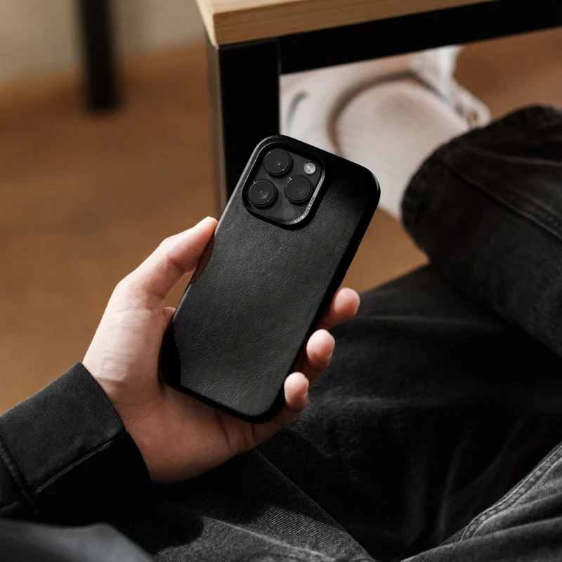 iPhone 15 Plus étui en cuir Vegan