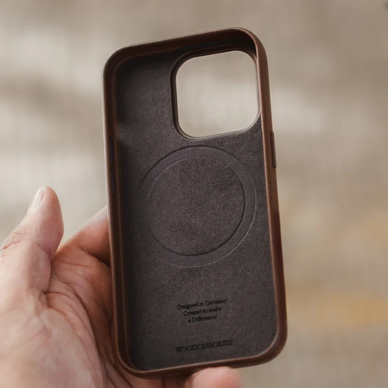 iPhone 15 Pro étui en cuir Vegan