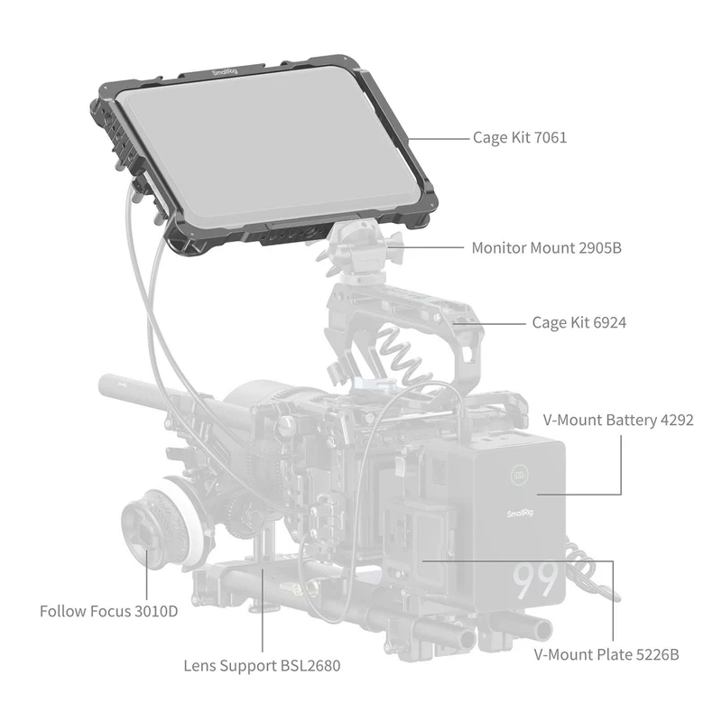 SmallRig 7061 Monitor Cage Kit for Atomos Shinobi 7 II