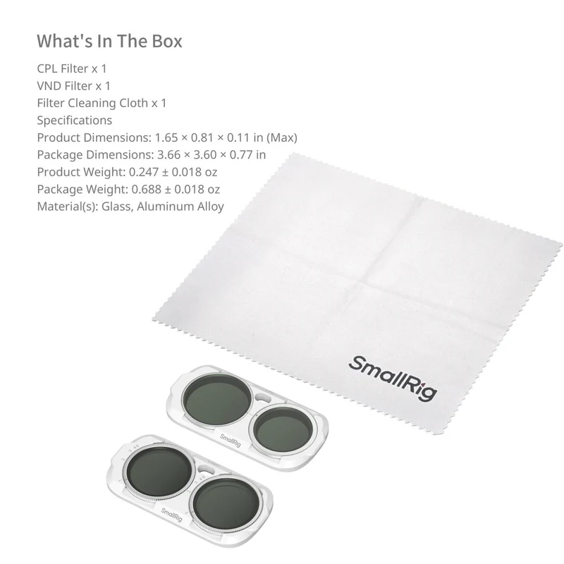 SmallRig 6986 CPL/VND Filter Kit for Insta360 Luna Ultra - White