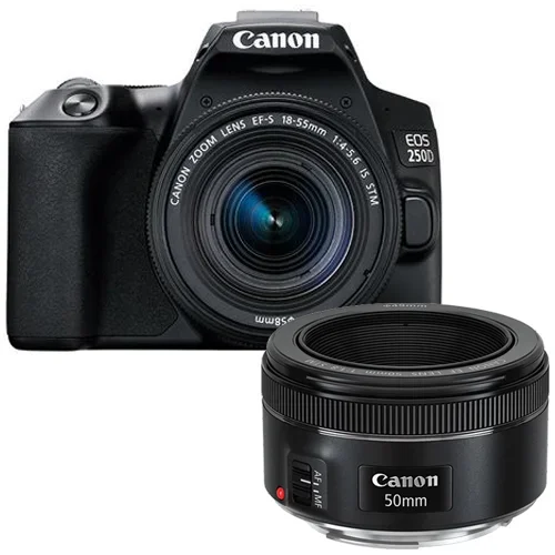 Canon EOS 250D Noir + 18-55mm IS STM COMPACT + EF 50mm f/1.8 STM