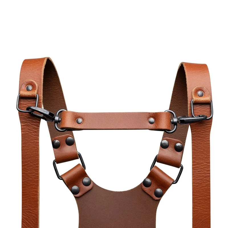 The Hantler Sangle de poitrine Cognac / Laiton, large 33cm