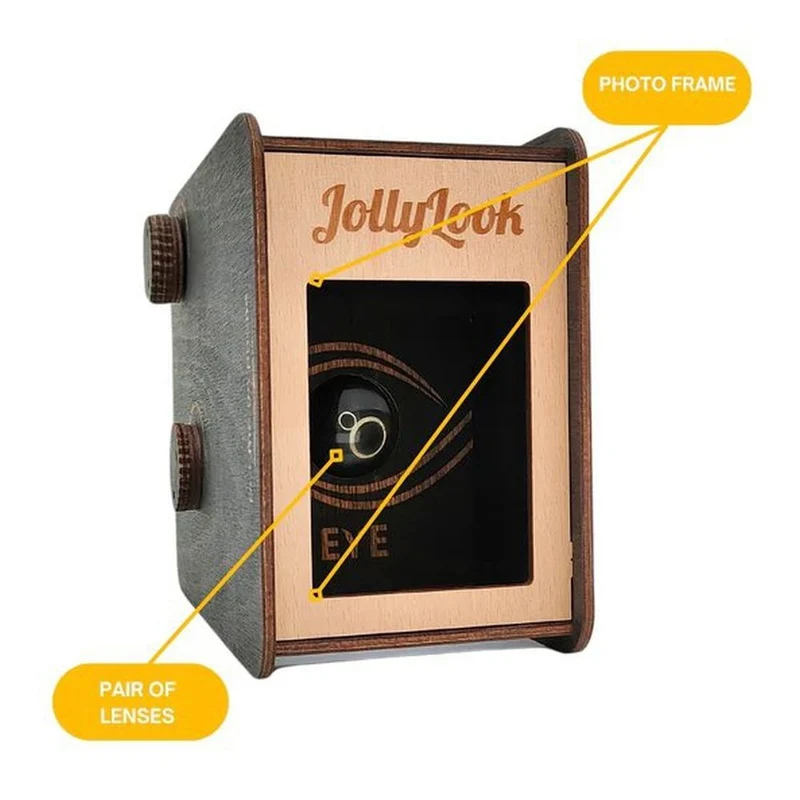 JollyLook EYE Imprimante photo numérique-analogique instantanée, couleur marron
