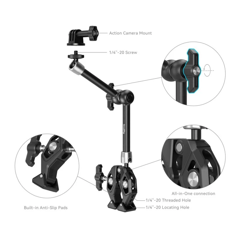 SmallRig Pince en forme de crabe avec bras magique 4454