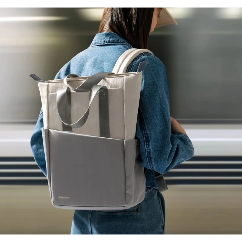 Tomtoc Slash-T63 Sac à Dos pour Ordinateur Portable, Moon Gris