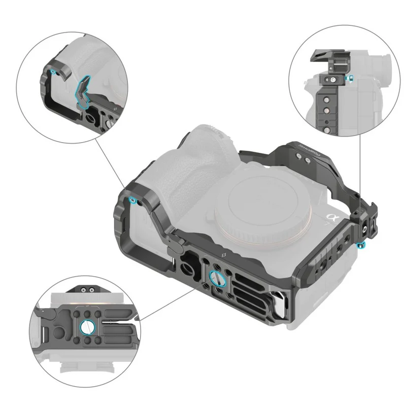 SmallRig HawkLock Quick Release Cage pour Sony Alpha 7R V / Alpha 7 IV / Alpha 7S III / Alpha 1 / Alpha 7R IV 4481