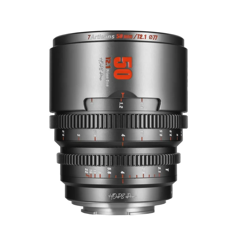 7artisans 50mm T2.1 Sony (monture E) Gris titane