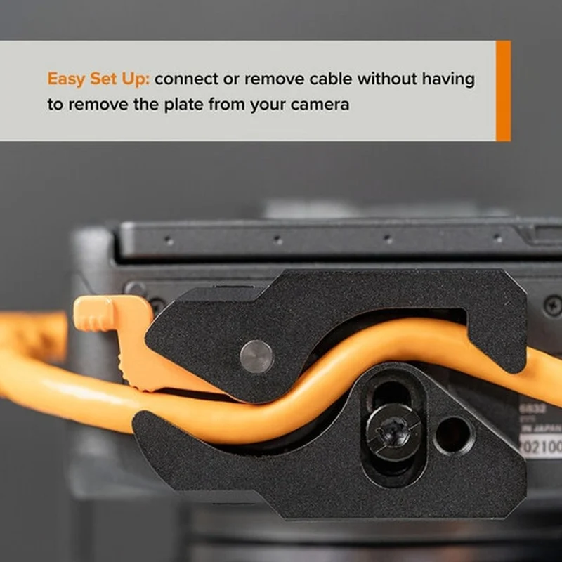 Tether Tools TetherGuard LeverLock & Set de Câbles, USB-C Droit à USB-C Coudé, 9,4 m, Orange Haute Visibilité