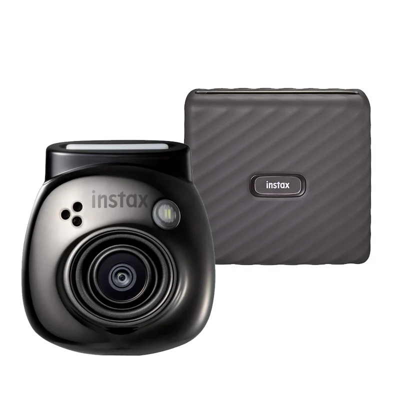 Fujifilm INSTAX PAL Appareil Photo Numérique, Gem Noir + Imprimante Link WIDE, Mocha Gris