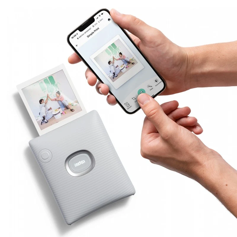 Fujifilm INSTAX PAL Digital Appareil Photo, Milky Blanc + Imprimante SQUARE Link, Blanc