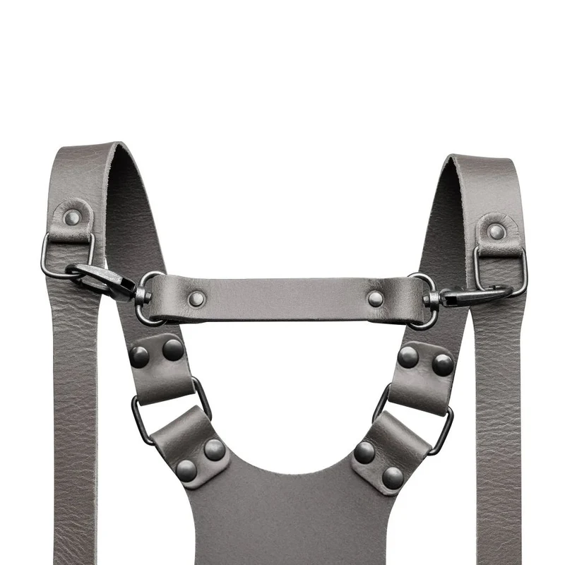 The Hantler Sangle de poitrine Gris / Vieil argent, grand 33cm