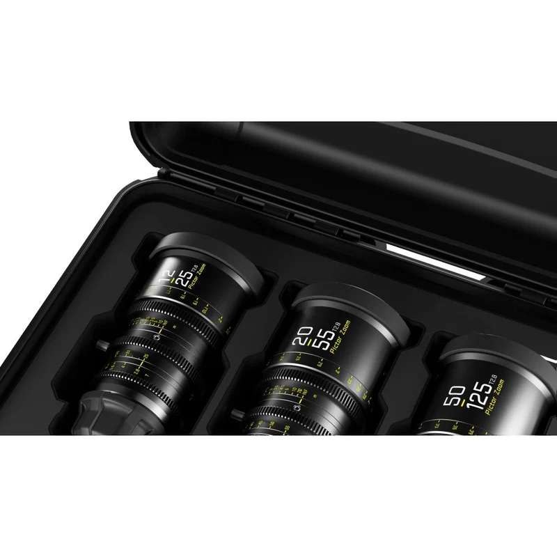 DZOFilm Kit d'objectifs Pictor Zoom 3 avec étui 12-25/20-55/50-125 T2.8 (noir)