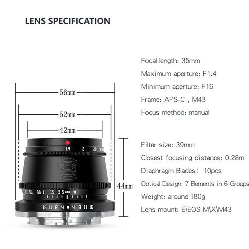 TTArtisan APS-C 35mm f1.4 L Noir OUTLET