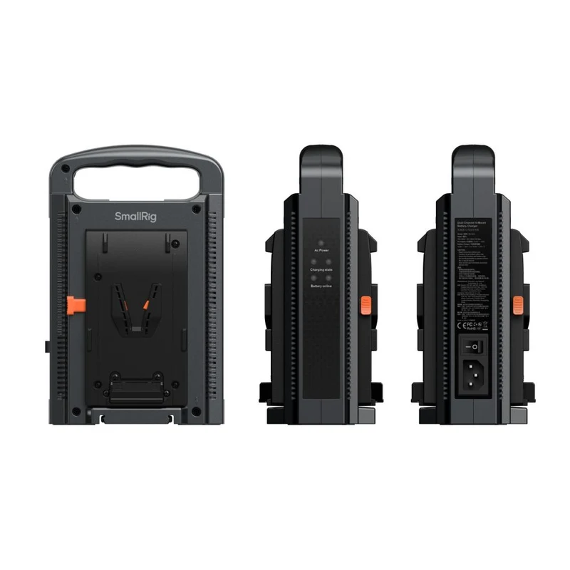 SmallRig 4578 Chargeur de Batterie V-Mount Double Canal (Norme Européenne)