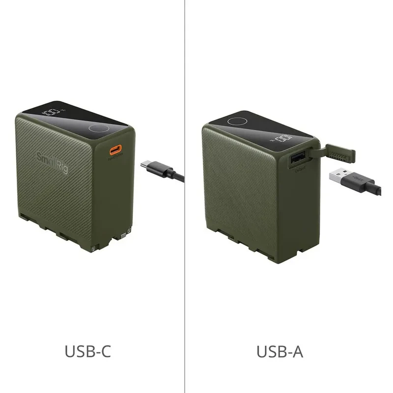 SmallRig 4577 NP-F970 USB-C Batterie Rechargeable pour Appareil Photo, Verte