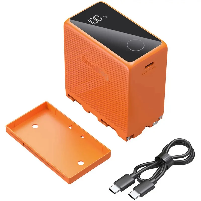SmallRig 4576 NP-F970 USB-C Batterie Rechargeable pour Appareil Photo, Orange