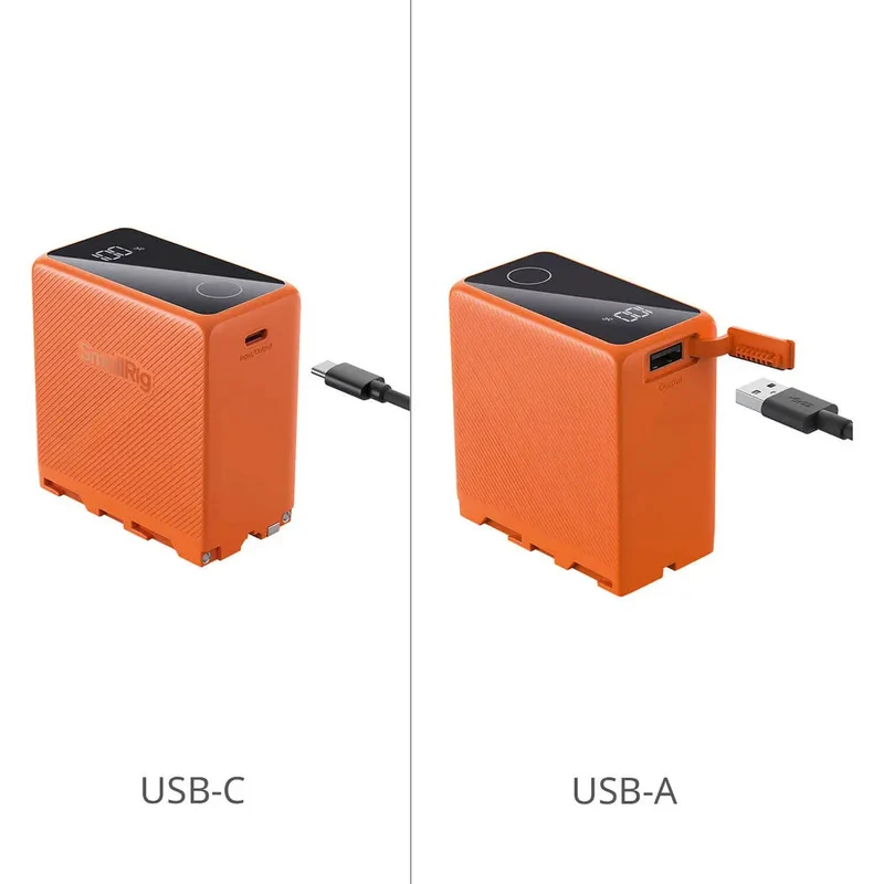 SmallRig 4576 NP-F970 USB-C Batterie Rechargeable pour Appareil Photo, Orange