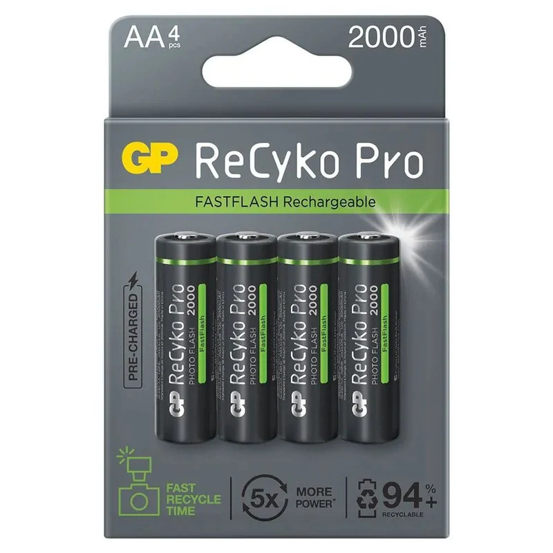 GP Photoflash 2000mAh Rechargeable, 4 Pièces