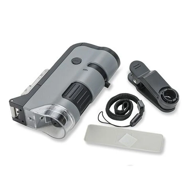 Carson Microscope portatif MP-250 MicroFlip 100-250x avec adaptateur pour smartphone