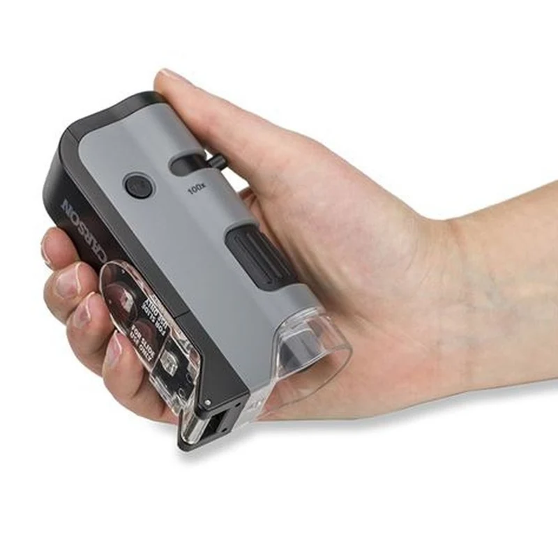 Carson Microscope portatif MP-250 MicroFlip 100-250x avec adaptateur pour smartphone