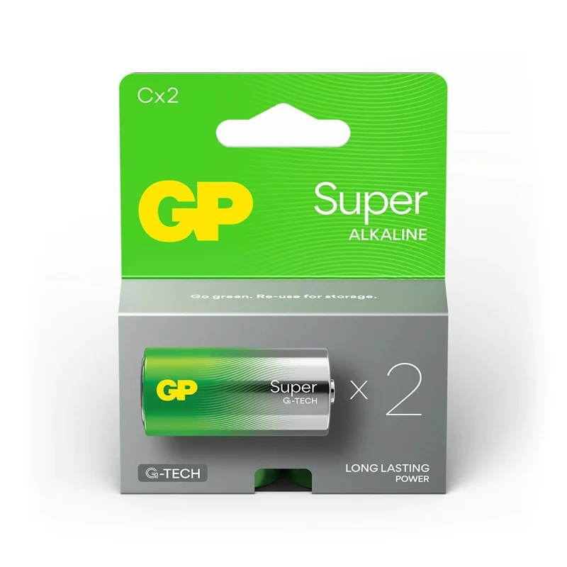 GP Pile Super Alcaline C Baby petite tige, blister 2