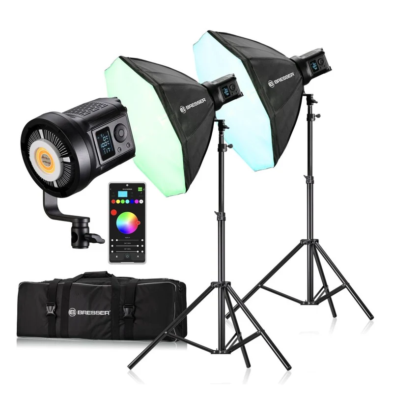 Bresser BR-135RGB Kit duo de lumières LED COB