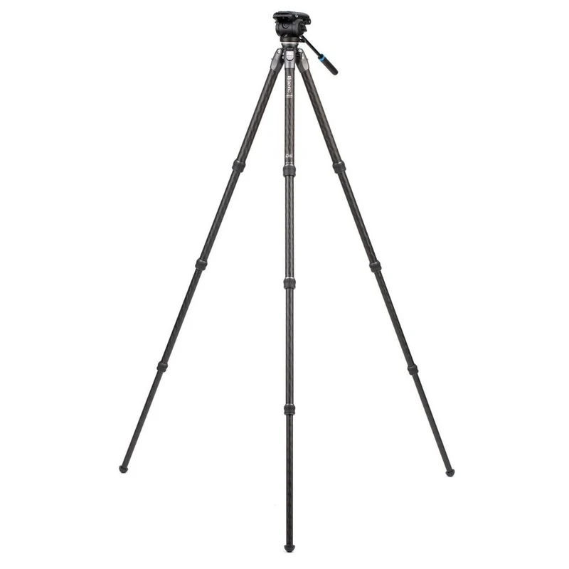 Benro Tortoise Carbon Trépied avec tête vidéo S4PRO, base de nivellement 34C