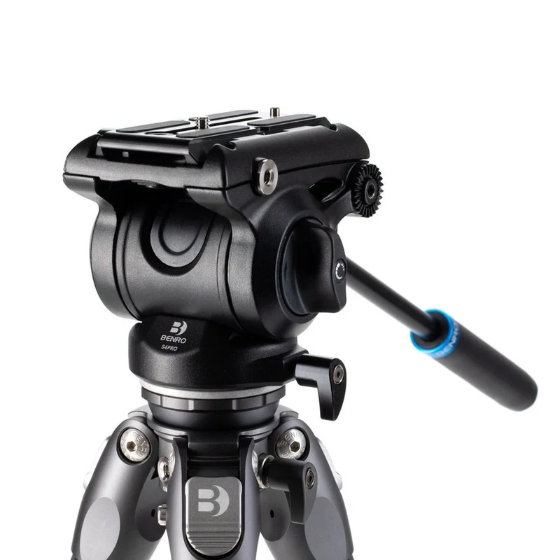 Benro Tortoise Carbon Trépied avec tête vidéo S4PRO, base de nivellement 34C