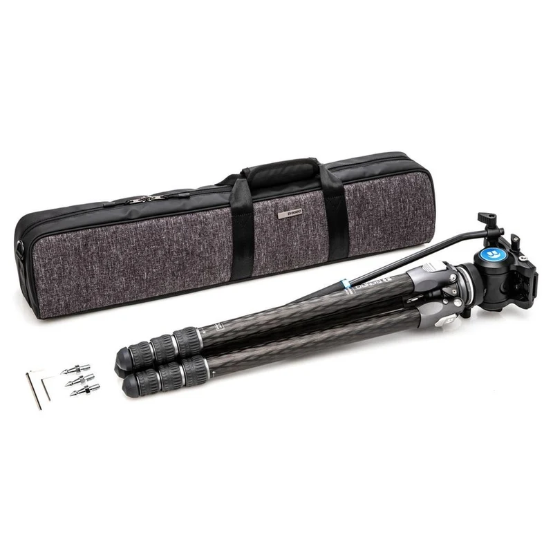 Benro Tortoise Carbon Trépied avec tête vidéo S4PRO, base de nivellement 34C