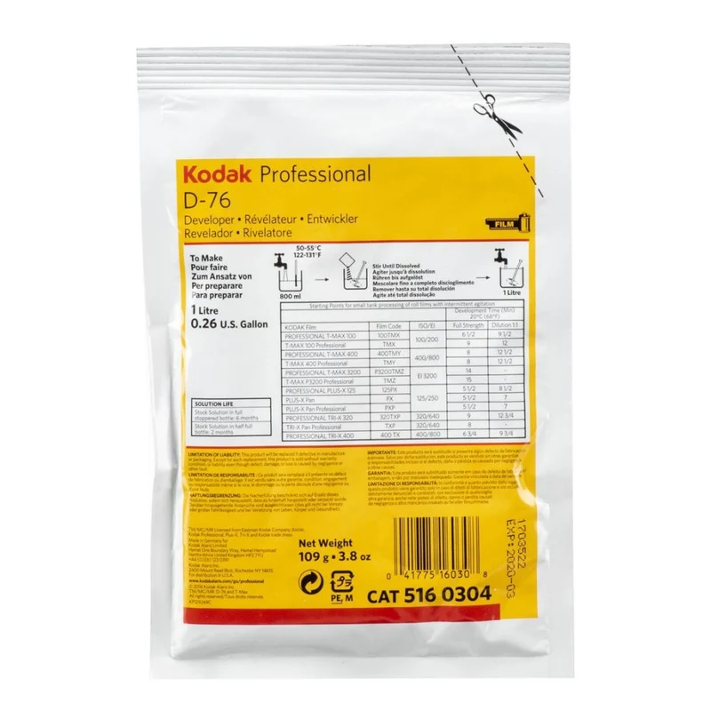 Kodak Professional D-76 Poudre de révélateur de film 1L